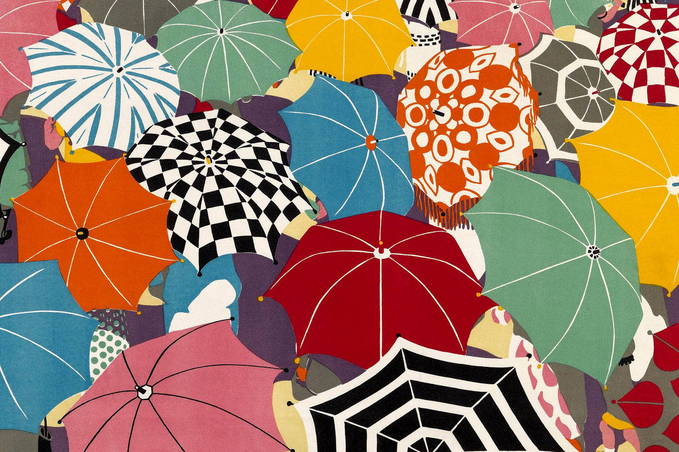 Retro Umbrella Art Wallpaper