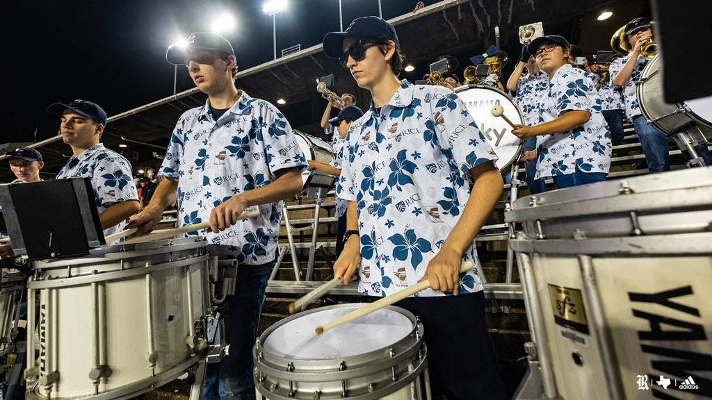 Rice University Marching Band Exciting Performance Wallpaper