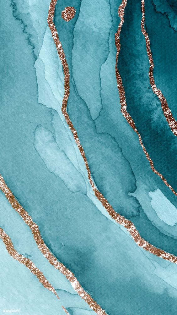 Richly Textured Teal Marble Wallpaper