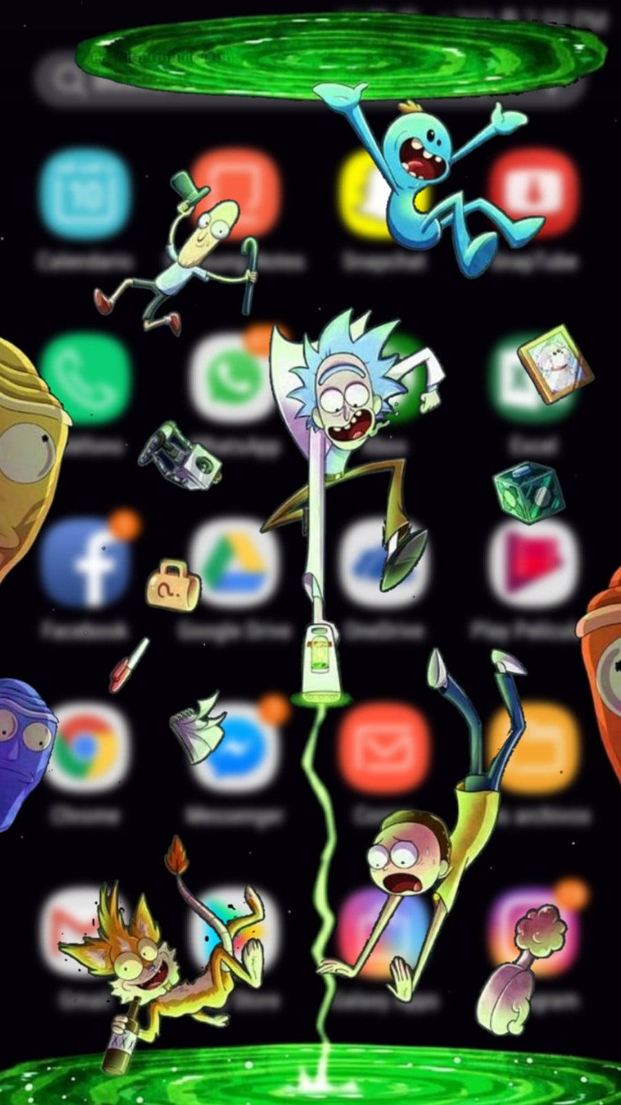 Rick And Morty Cool Phone Invasion Wallpaper