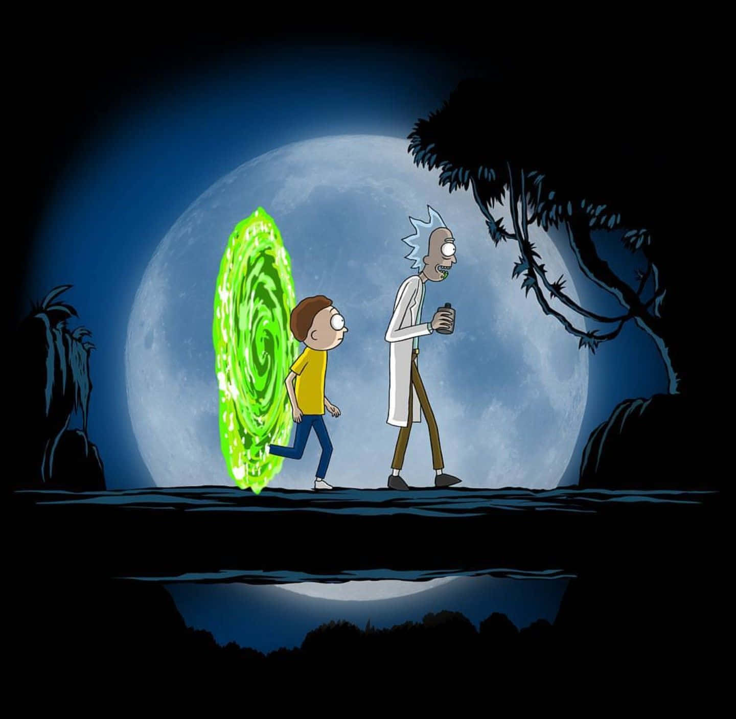 Rick And Morty Dark Portal Wallpaper