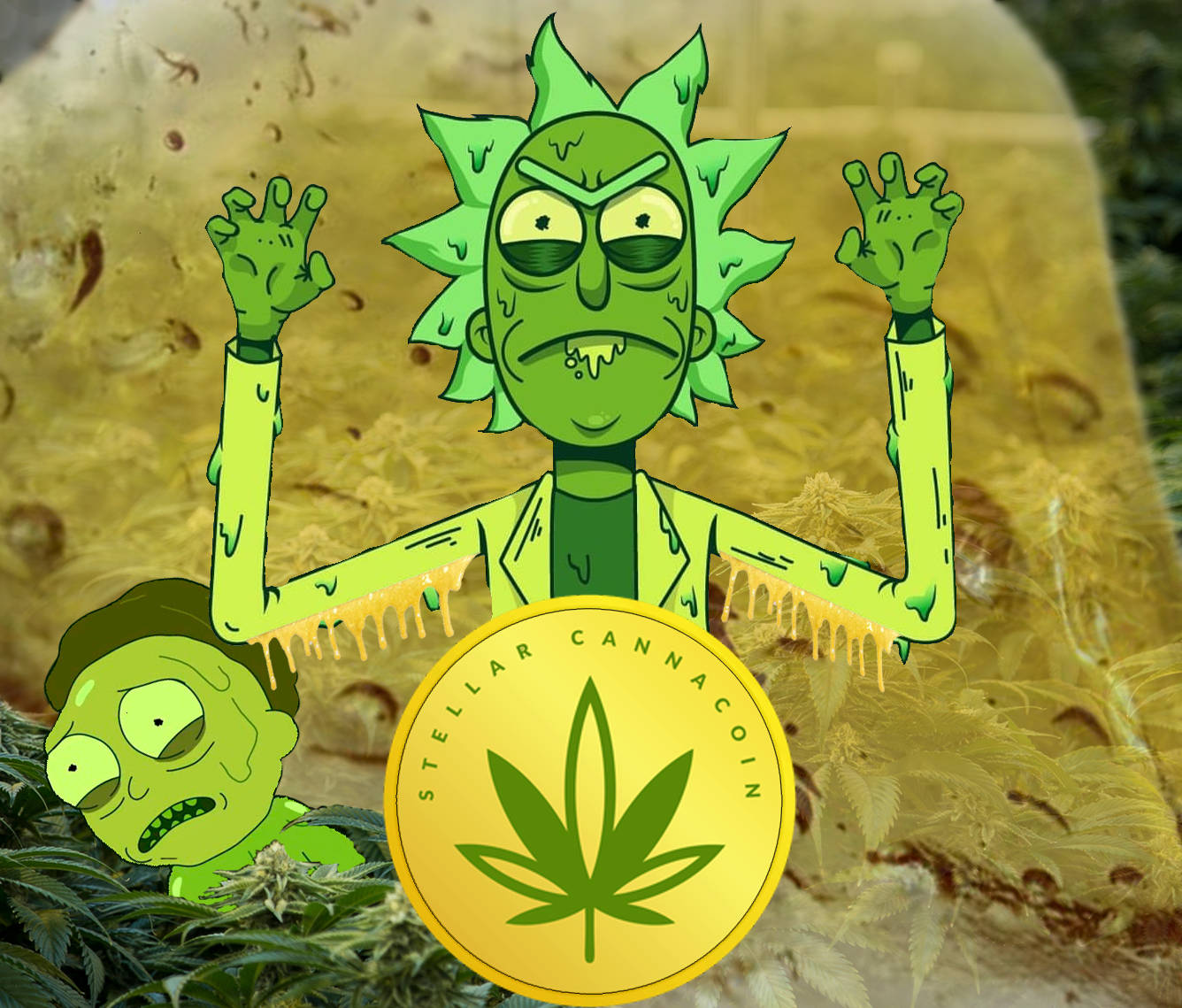 Rick And Morty Weed Toxic Goo Wallpaper