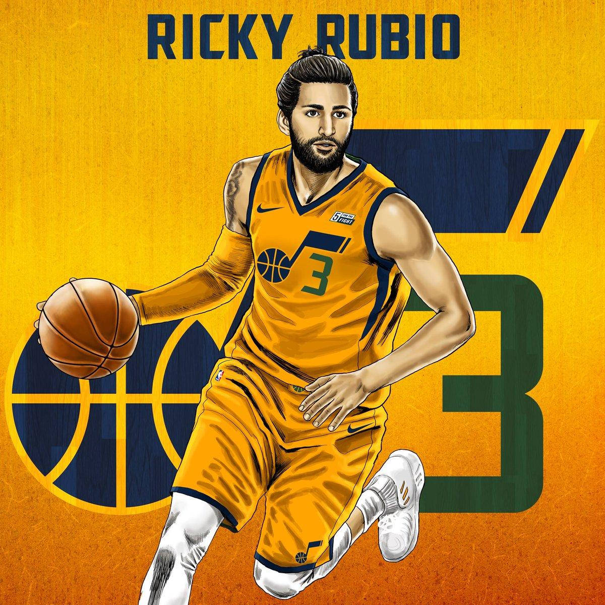 Ricky Rubio Digital Drawing Wallpaper