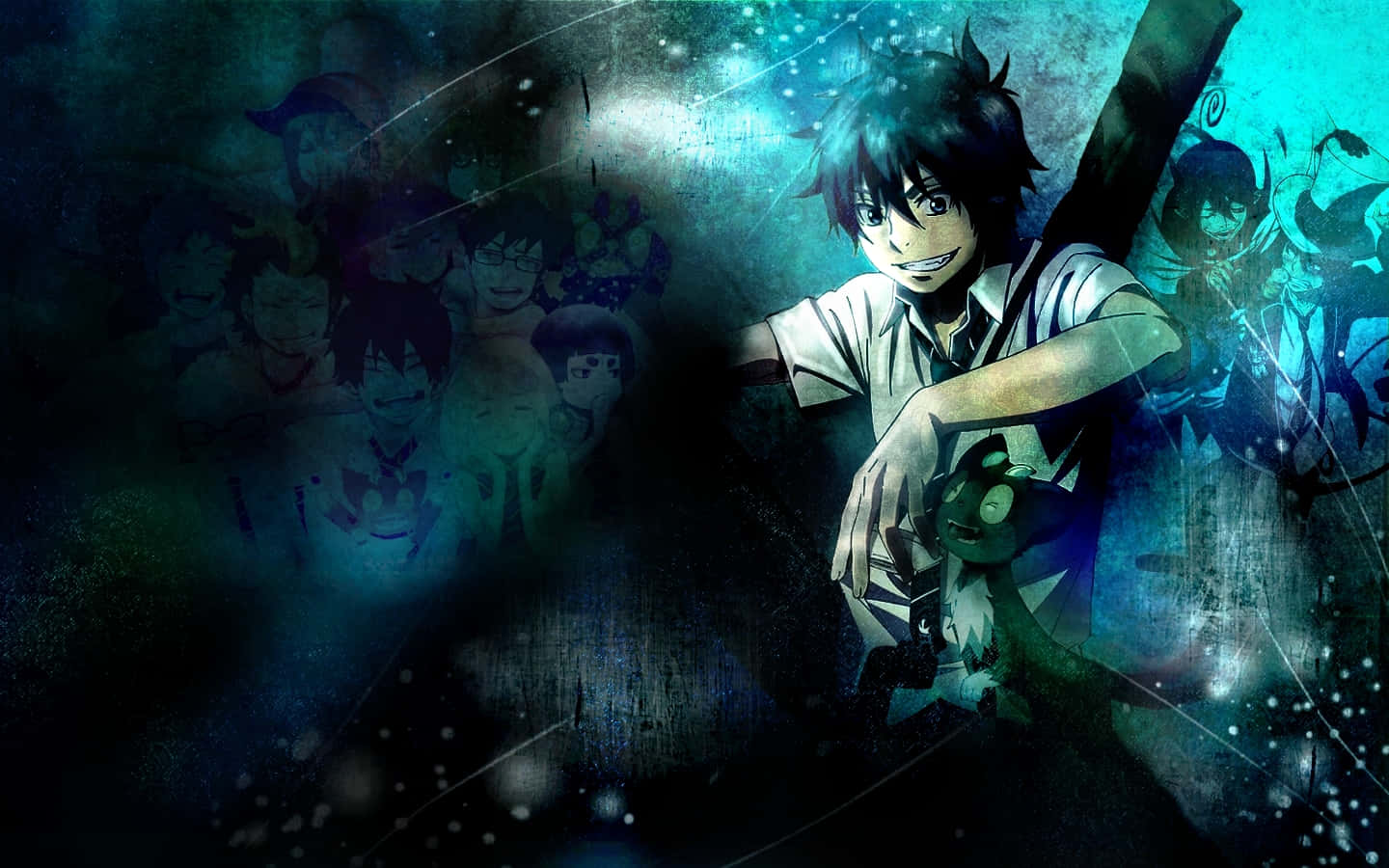 Rin Okumura In Focus - The Protagonist Of Blue Exorcist Ready For Battle Wallpaper
