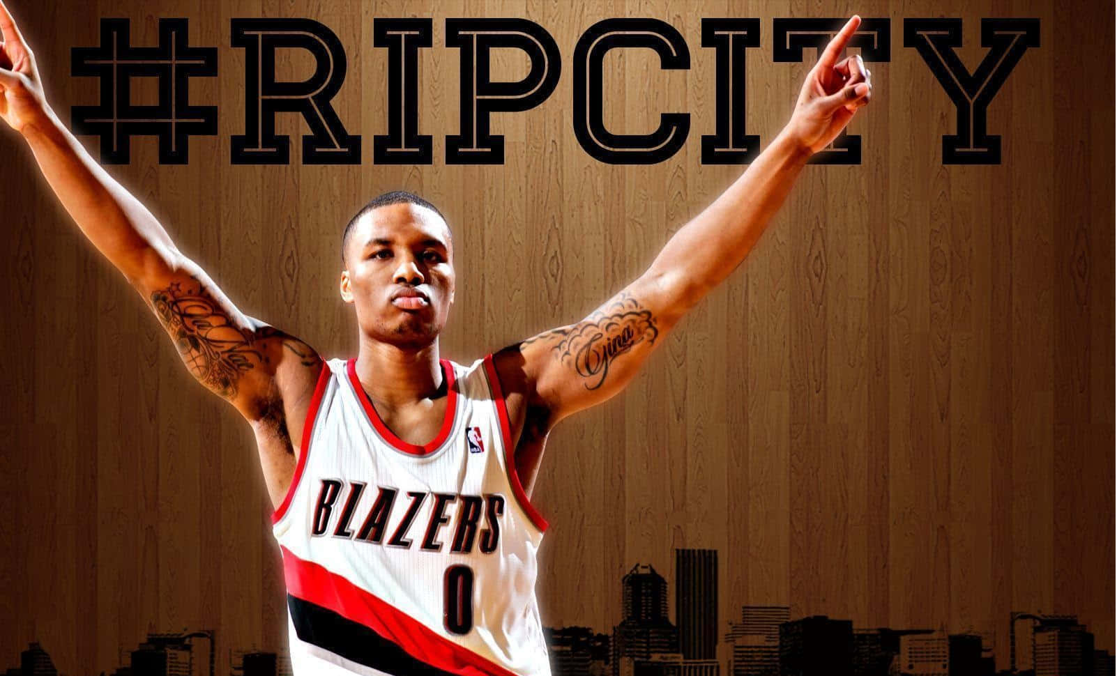 Rip City Basketball Player Pose Wallpaper