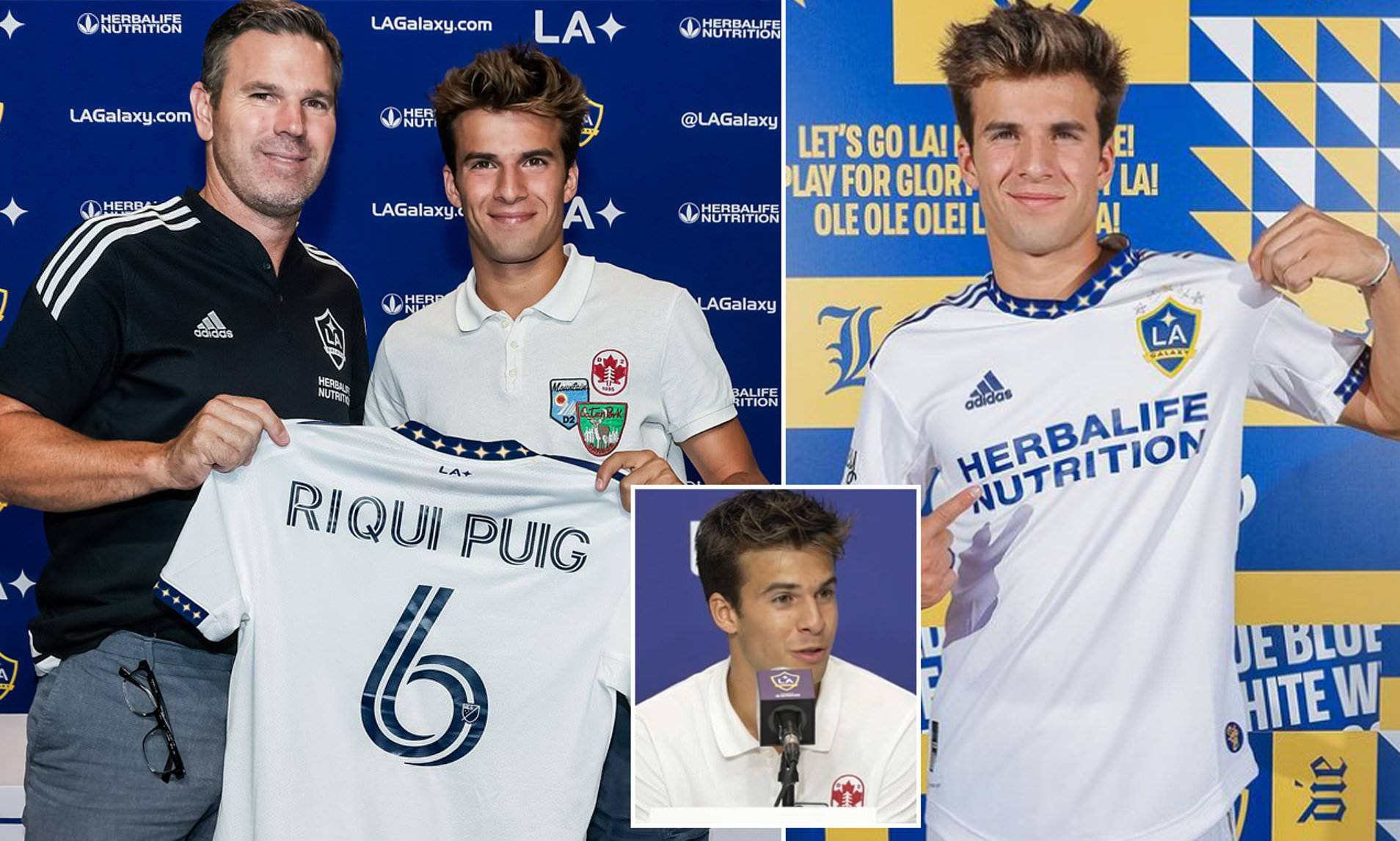 Riqui Puig Signs With La Galaxy Coach Greg Vanney Wallpaper