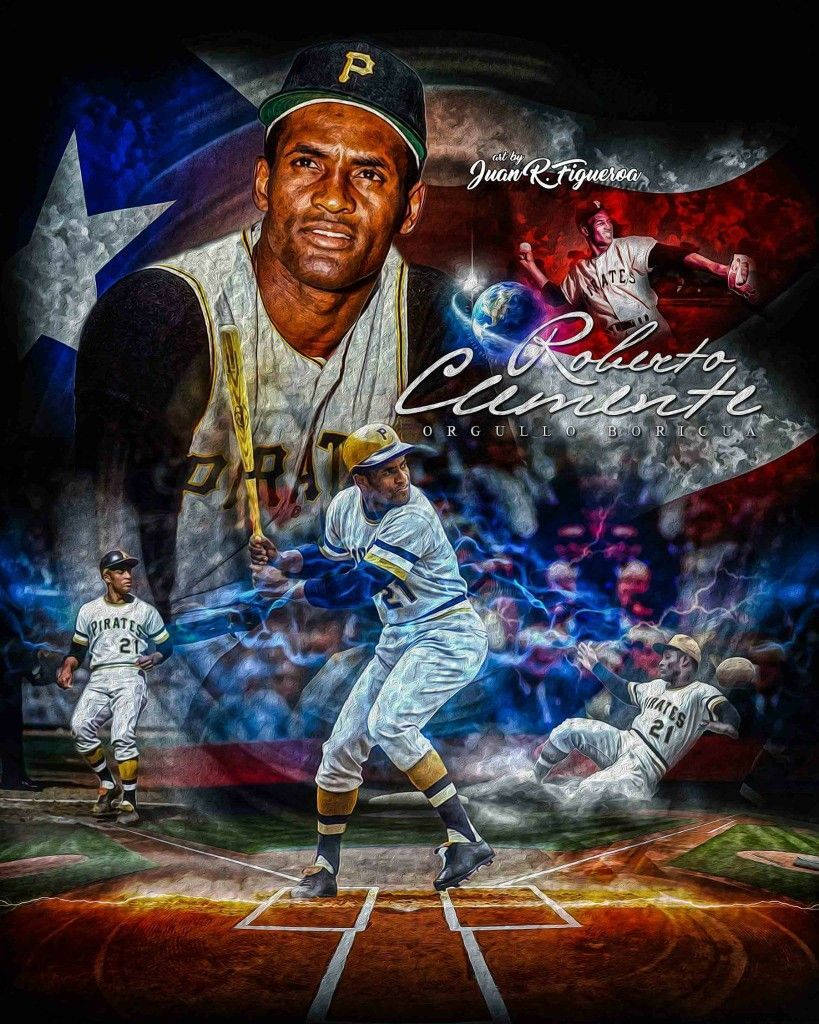 Roberto Clemente Abstract Art Wallpaper