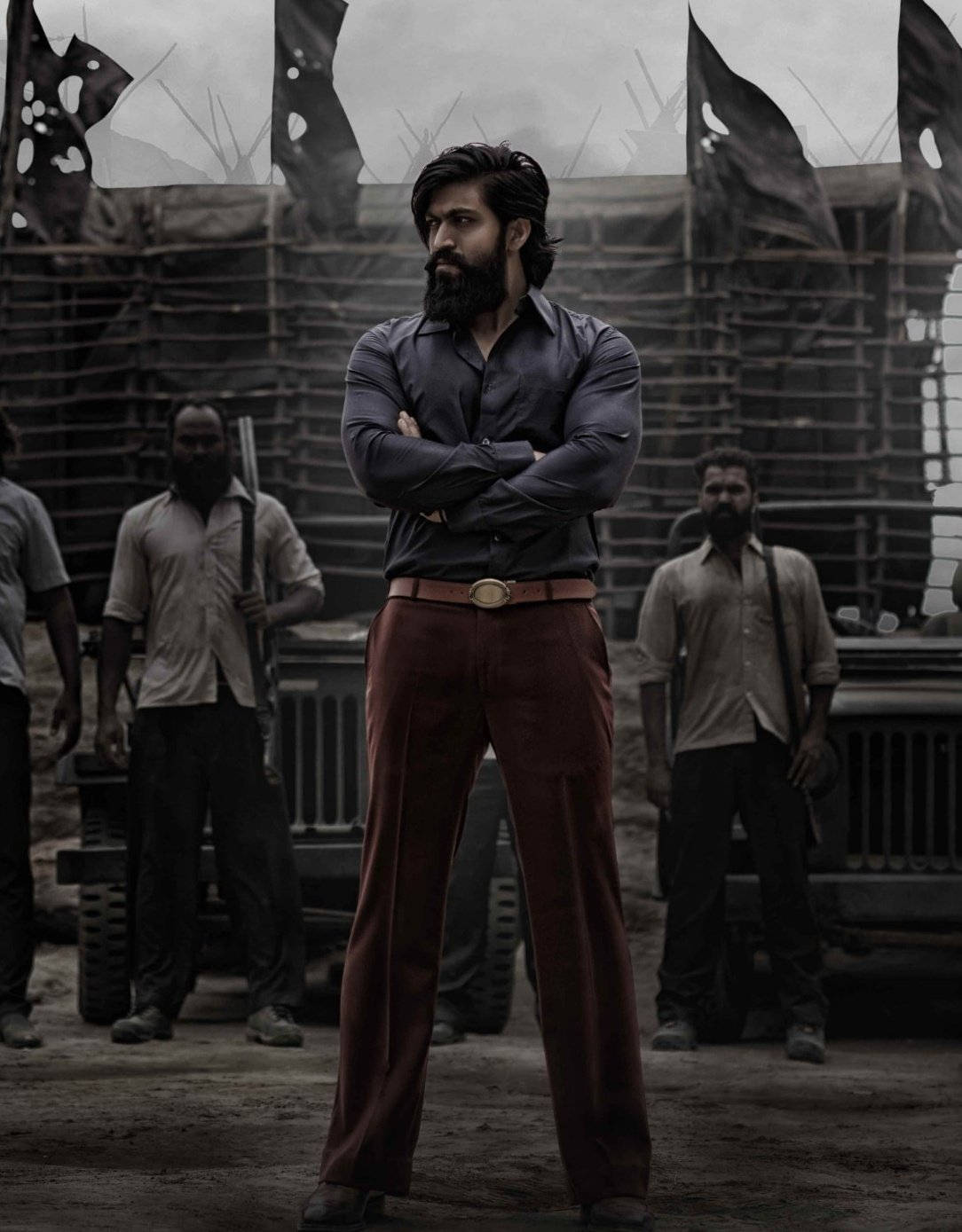 Rocky Bhai In Kgf Chapter 2, Arms Folded And Ready To Conquer Wallpaper
