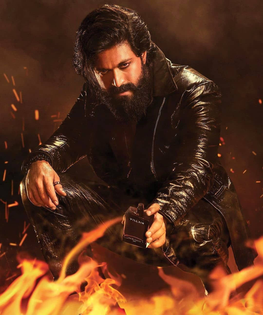 Rocky Bhai On Fire Wallpaper