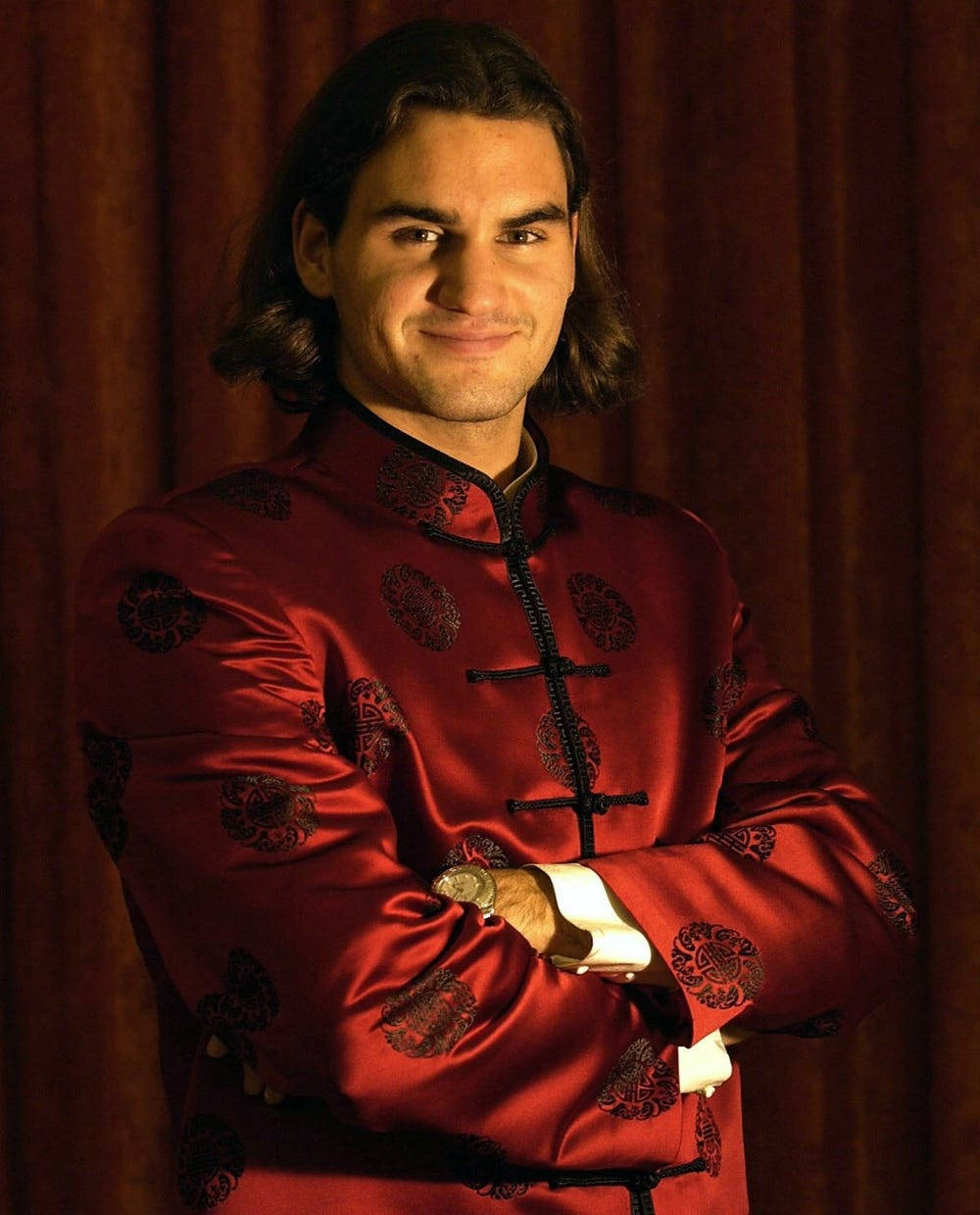 Roger Federer In Chinese Outfit Wallpaper