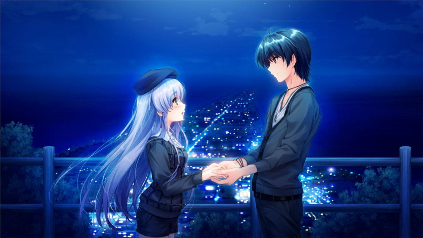 Romantic Anime Couples Night Confession Wallpaper