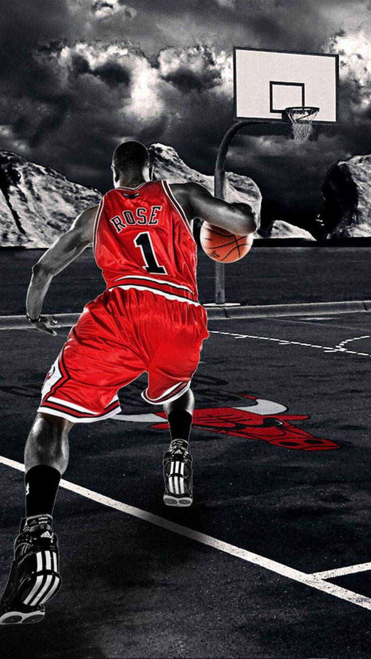 Rose 1 Dribbling Cool Basketball Iphone Wallpaper