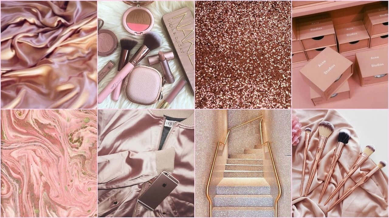 Rose Gold Collage Laptop Wallpaper