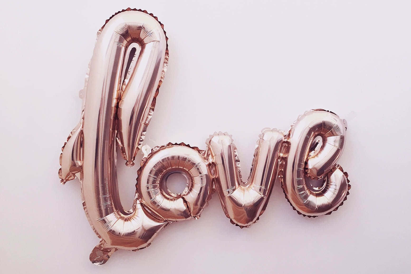 Rose Gold Inflated Text Laptop Wallpaper