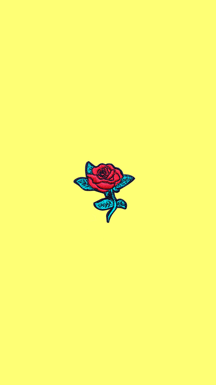 Rose Icon Cute Pastel Yellow Aesthetic Wallpaper