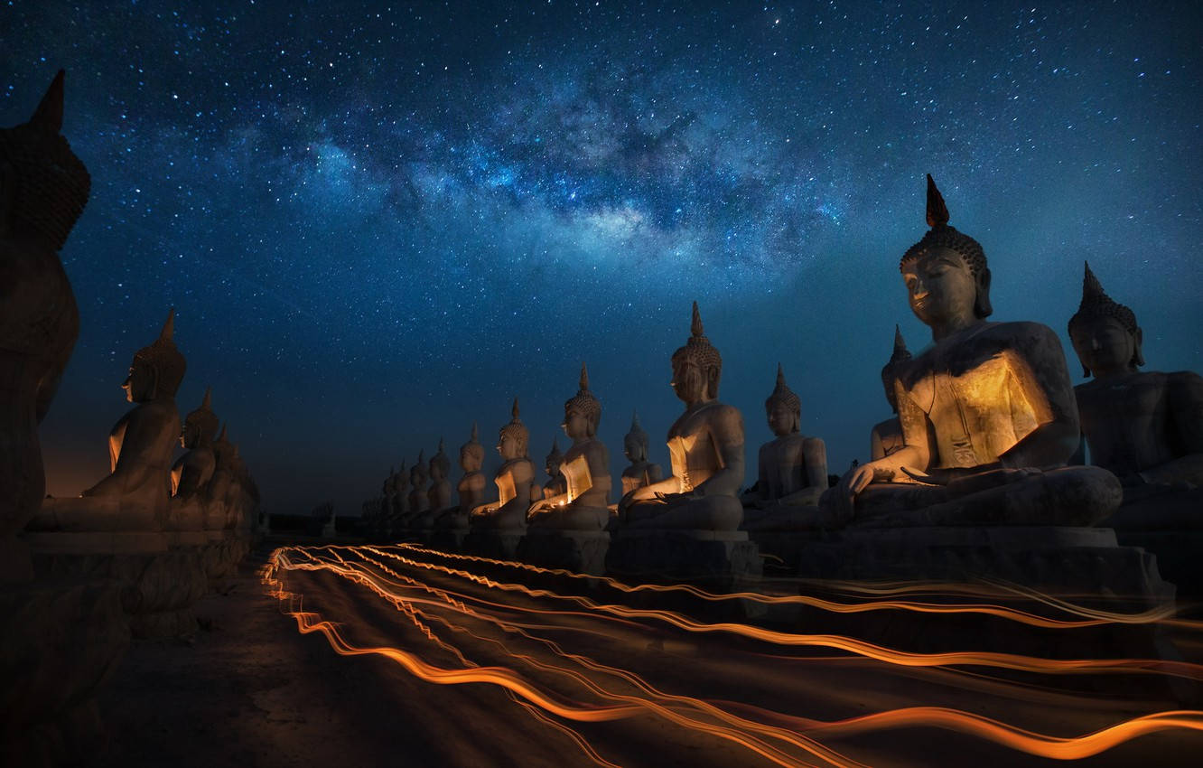 Rows Of Buddha God Laptop Wallpaper