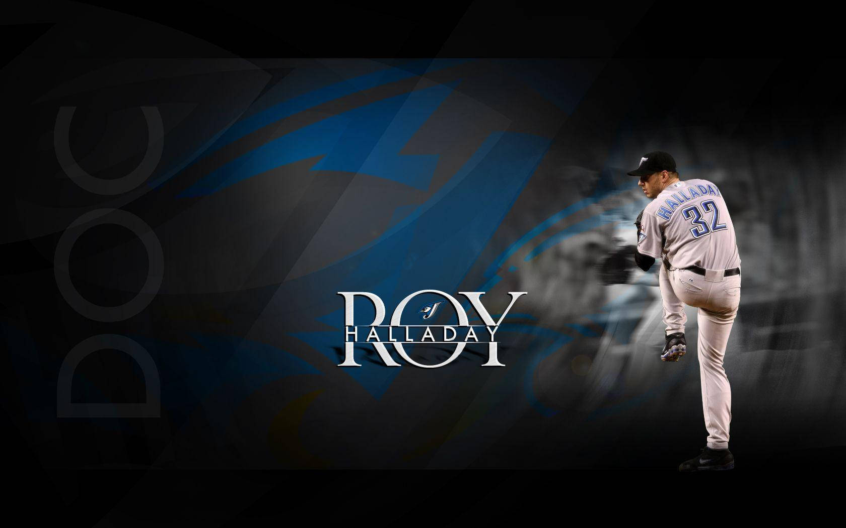 Roy Halladay Black And Blue Graphic Wallpaper