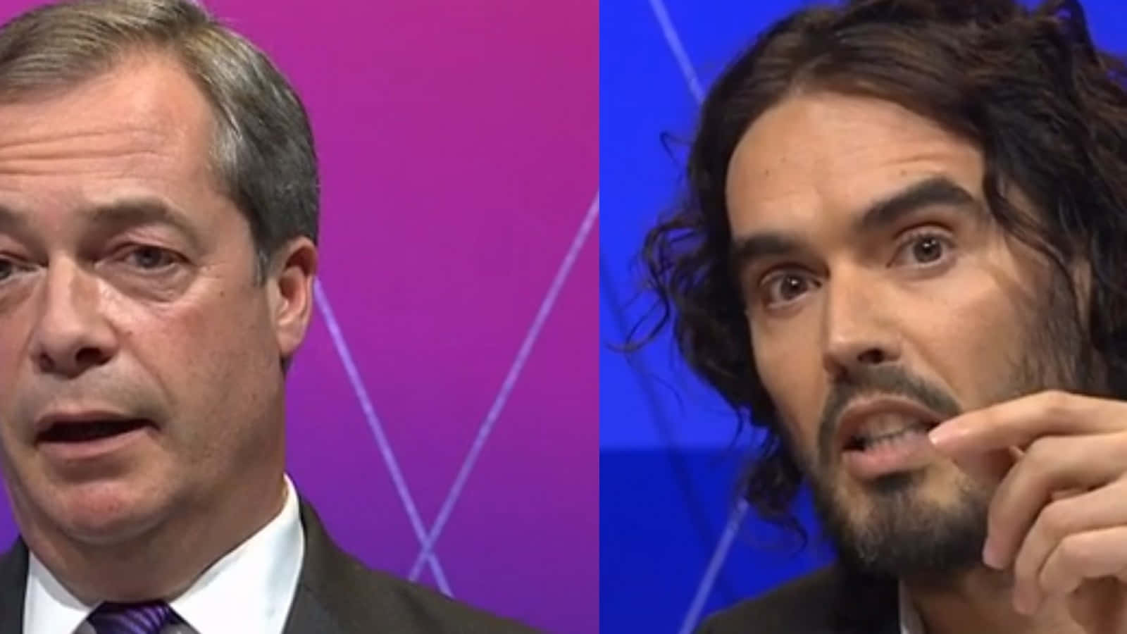Russell Brand With Nigel Farage Wallpaper
