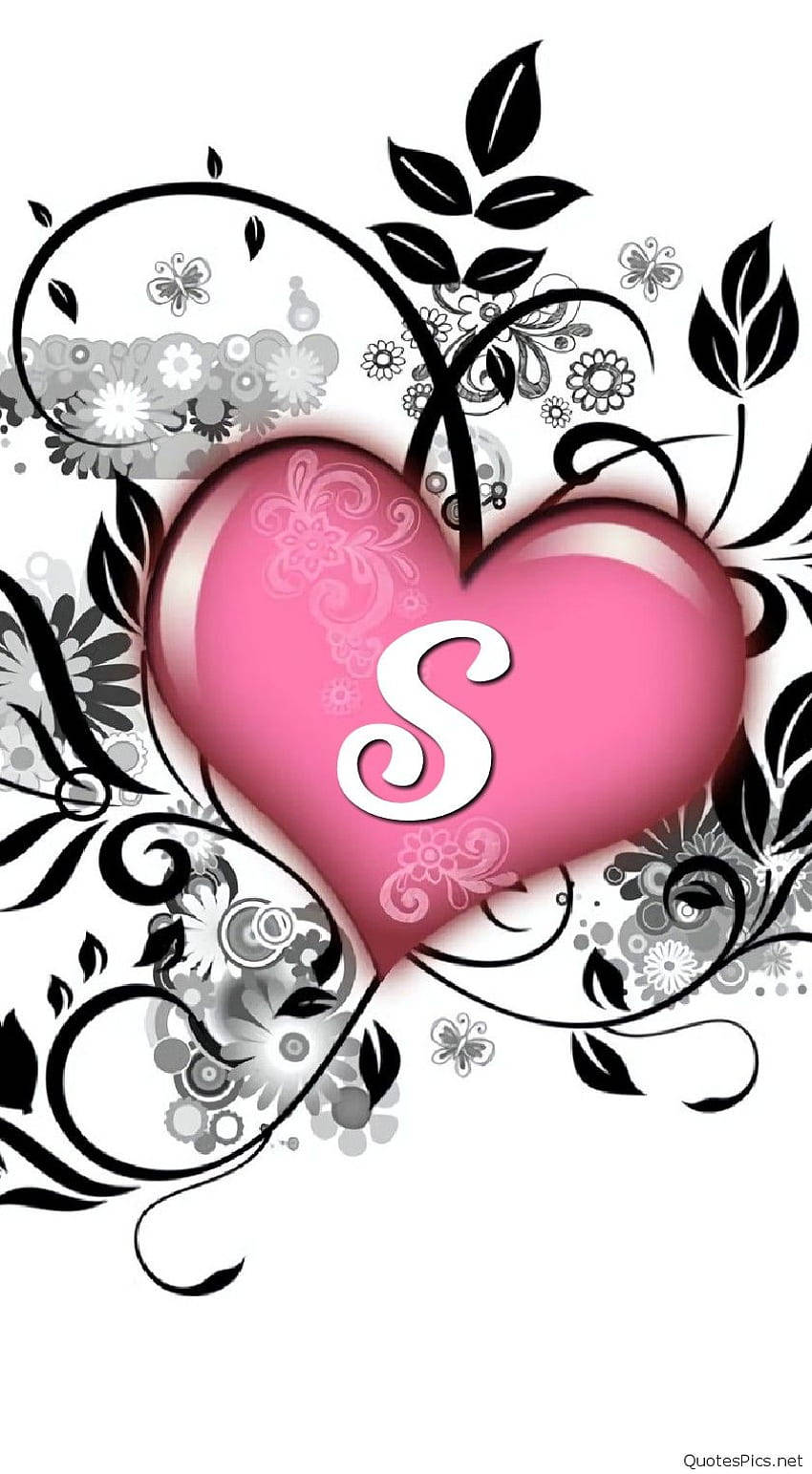 S And Pink Heart Wallpaper