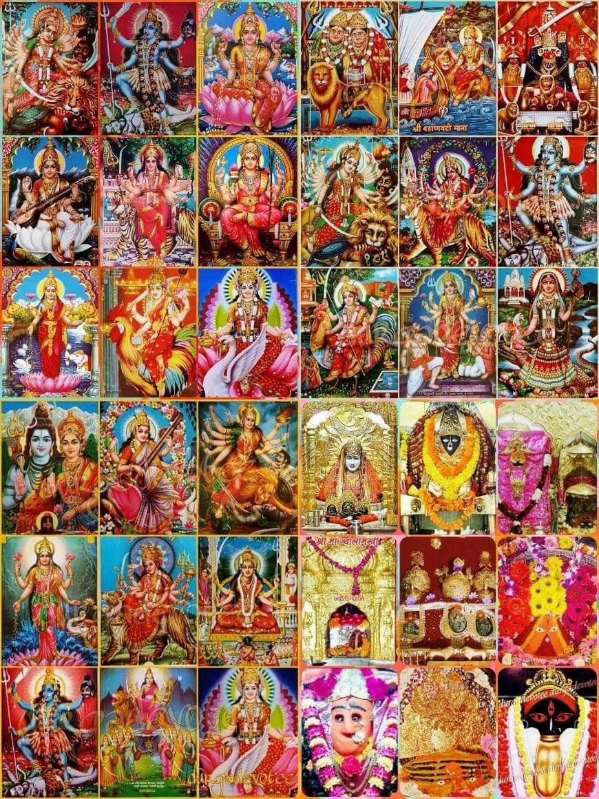 Sacred Ensemble Of Hindu Gods Wallpaper