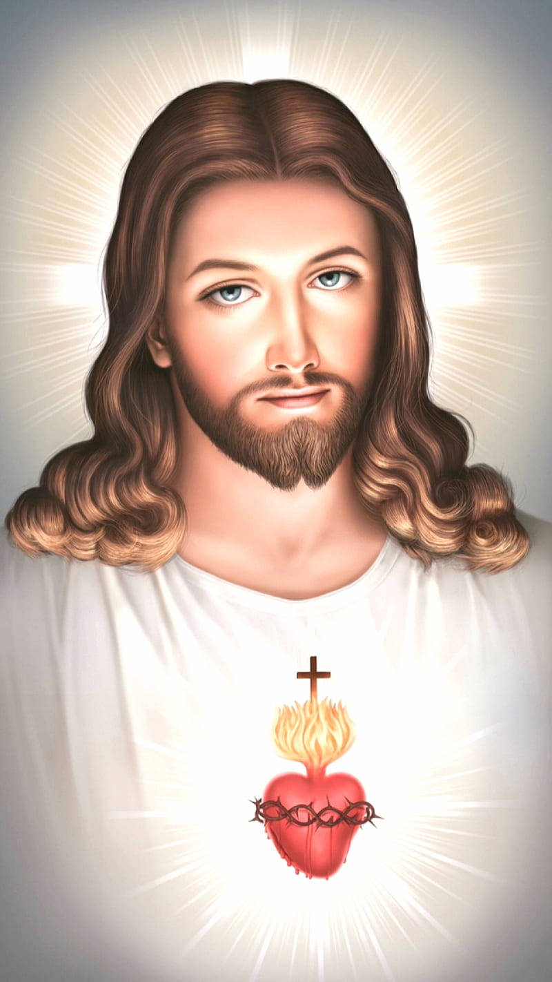 Sacred Heart Of Christ Jesus Phone Wallpaper
