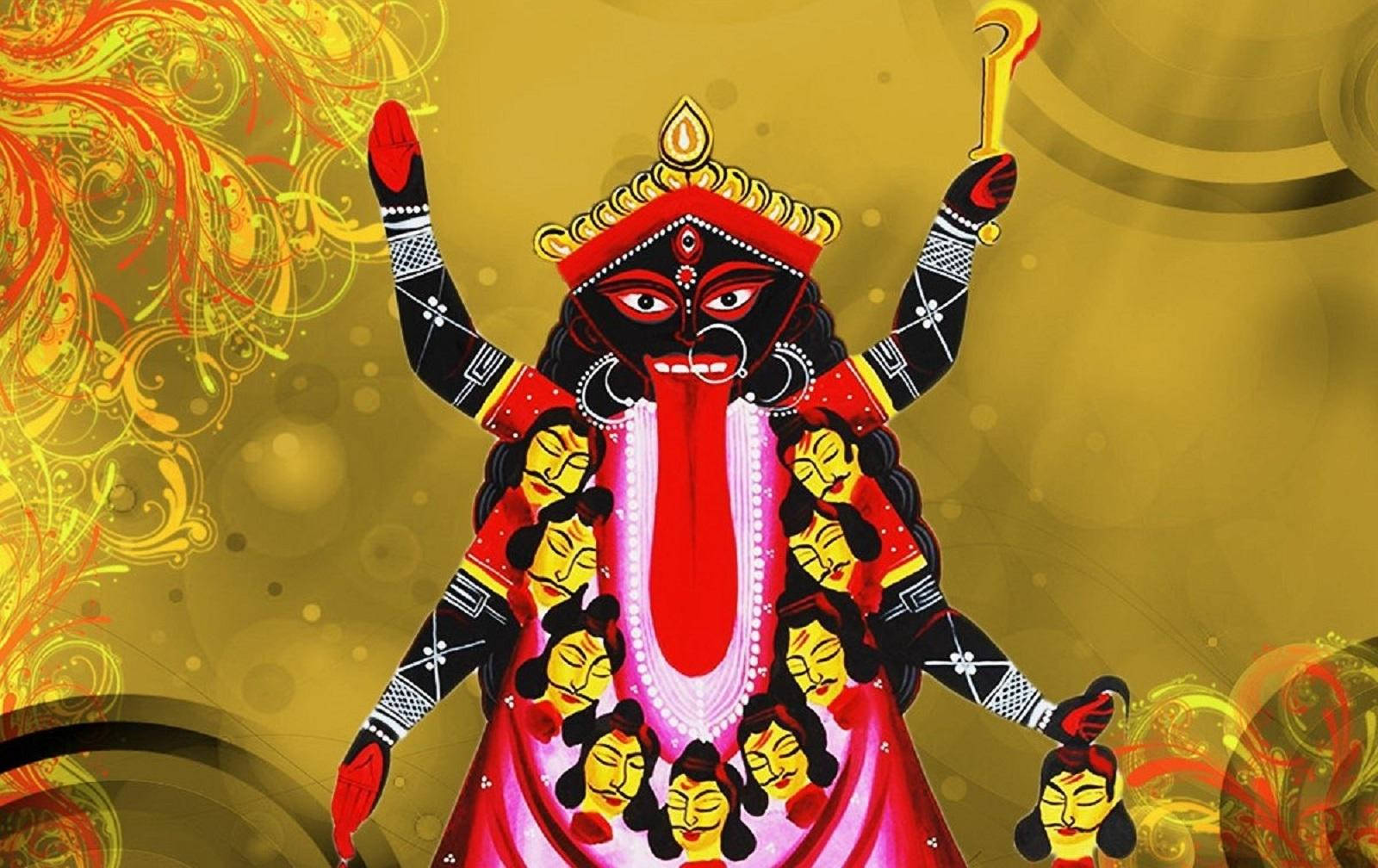 Sacred Silhouette - The Divine Maa Kali Wallpaper
