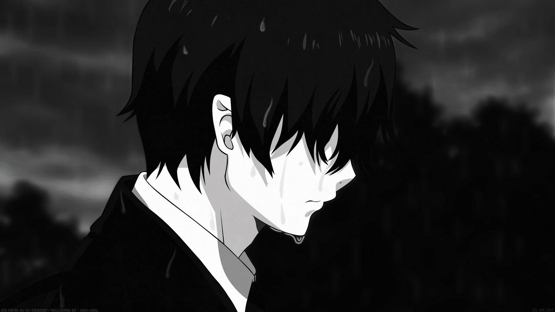 Download free Sad Anime Black And White Aesthetic Wallpaper -  MrWallpaper.com