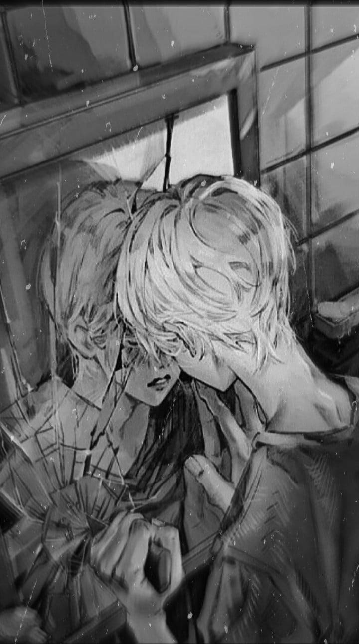 Sad Anime Broken Mirror Aesthetic Wallpaper