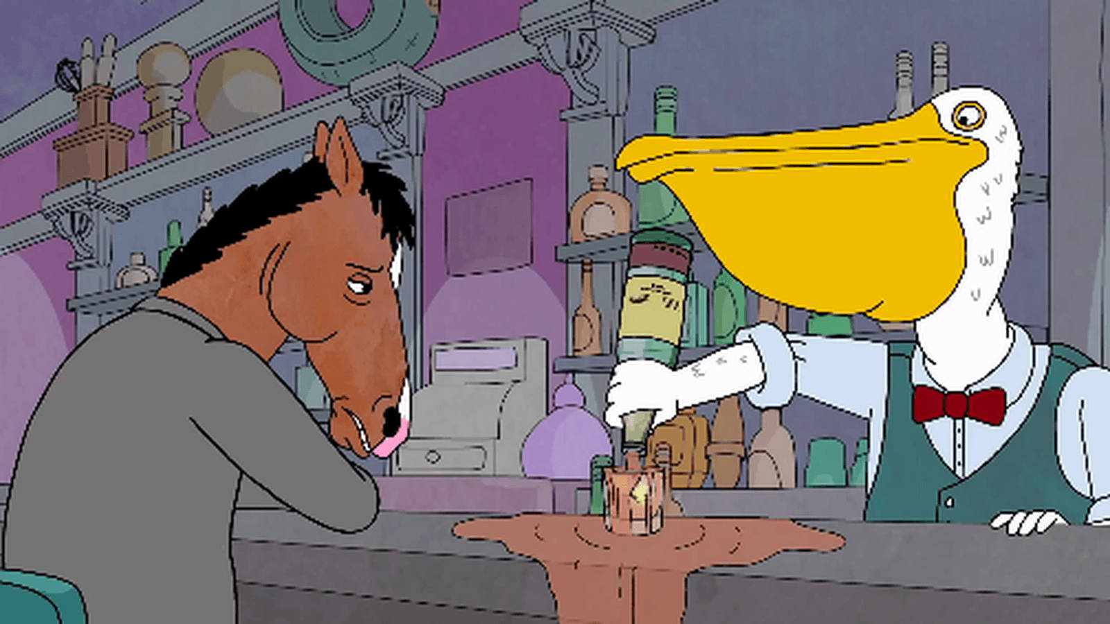 Sad Bojack Horseman With Alcohol Wallpaper