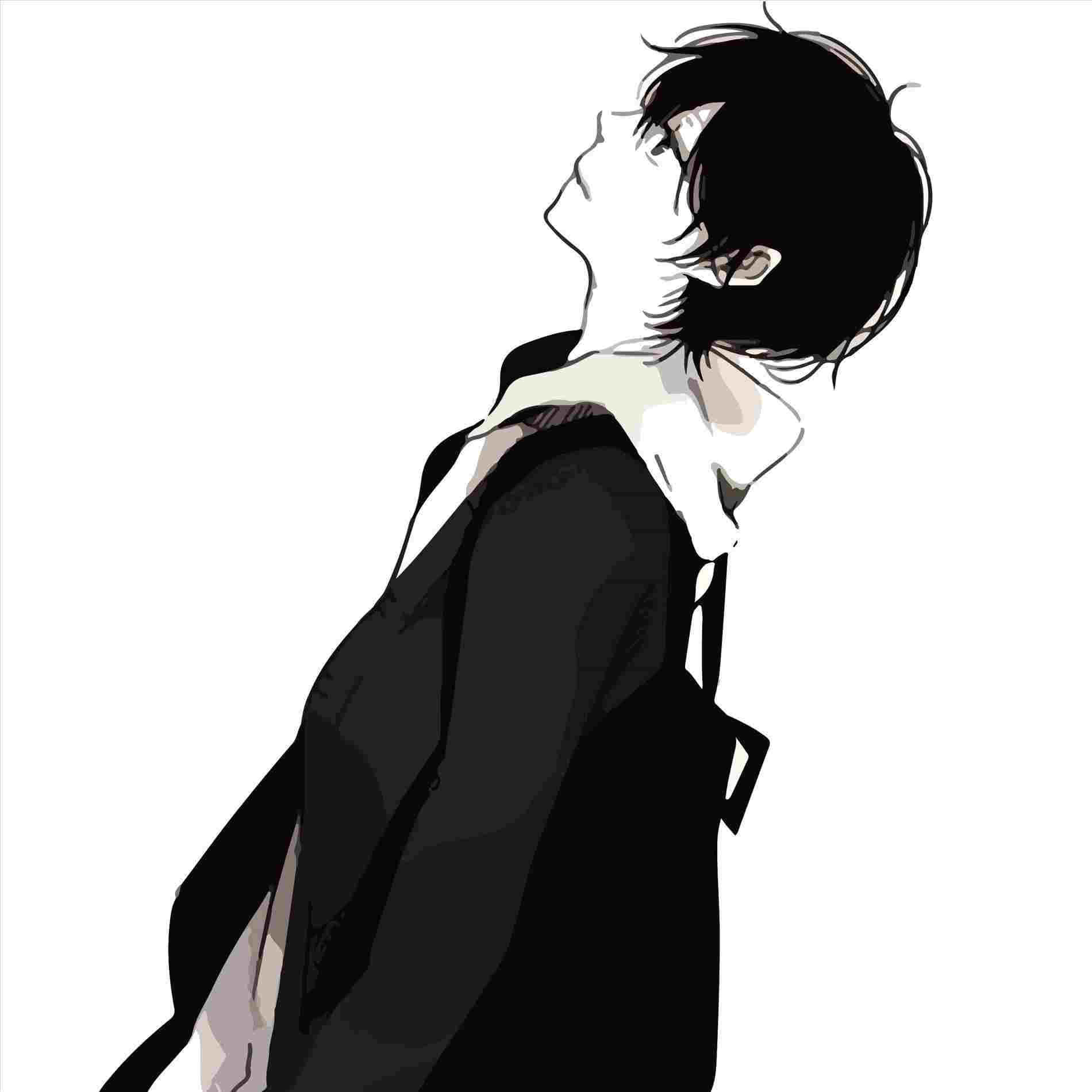 Sad Depressing Anime Boy Look Up Wallpaper