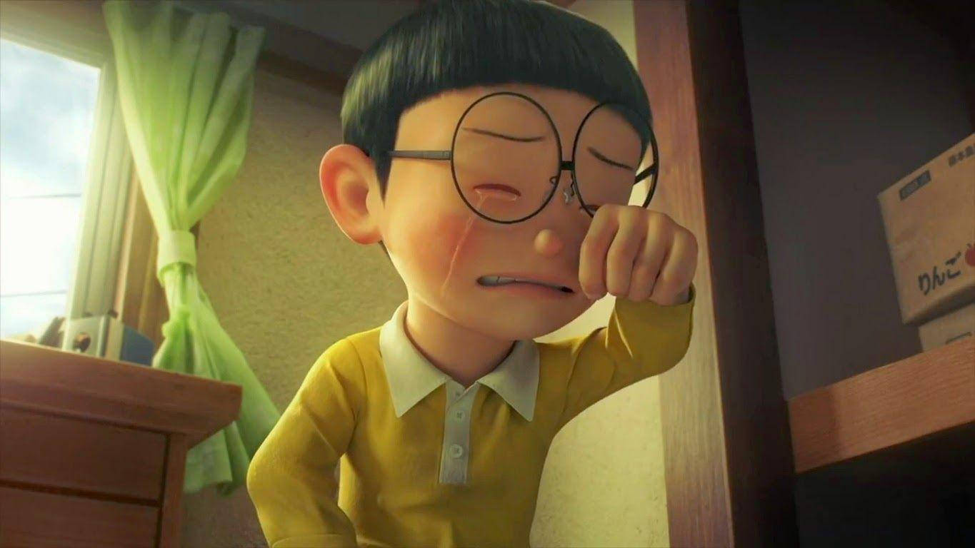 Sad Nobita Wiping Tears Wallpaper