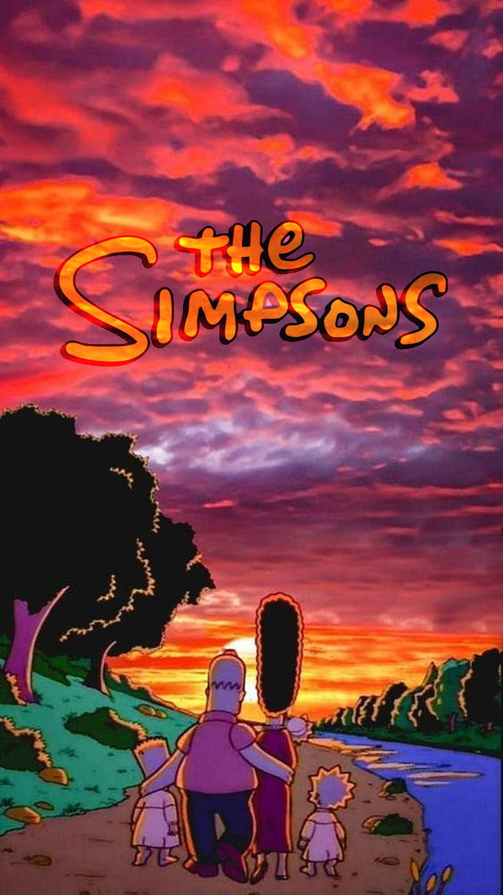 Sad Simpsons Family Sunset Wallpaper