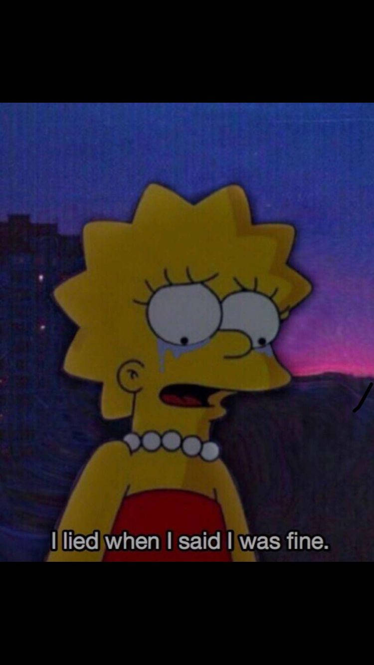 Sad Simpsons Lisa I Lied Wallpaper
