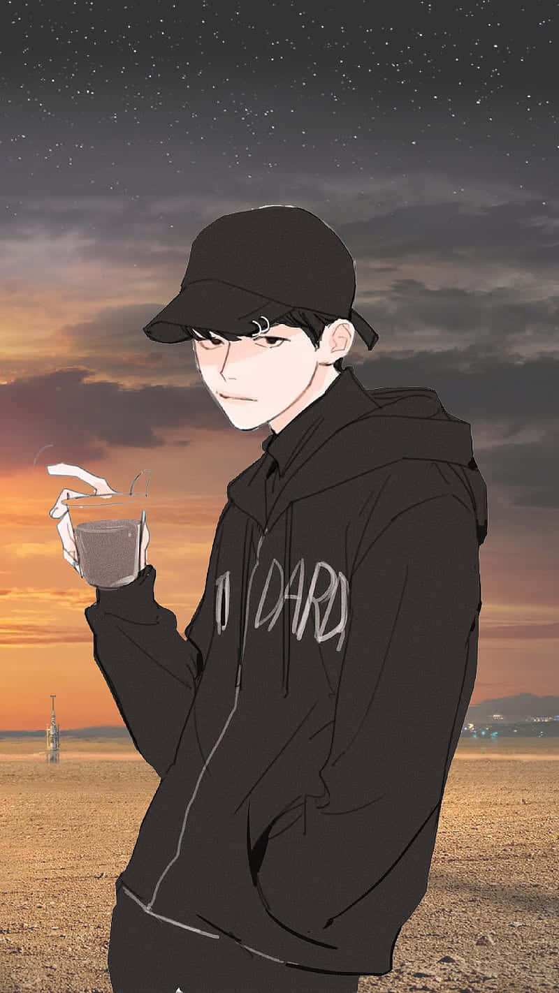 Sad Vibes Anime Guy Tea Wallpaper