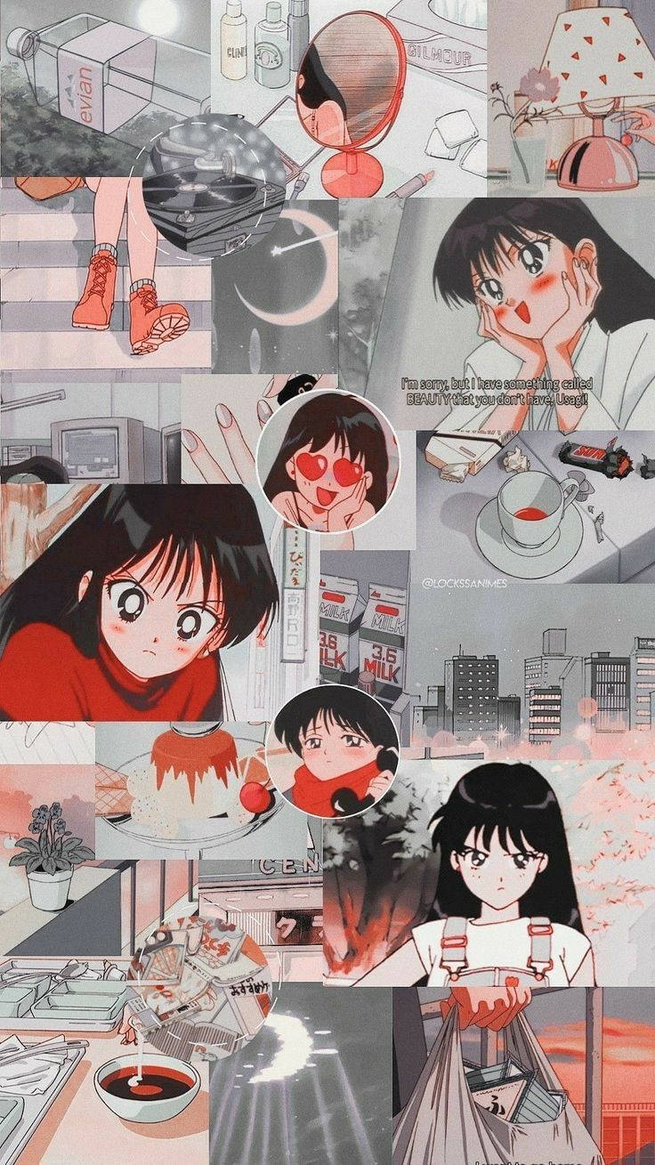 Sailor Mars Cute Retro Anime Aesthetic Wallpaper