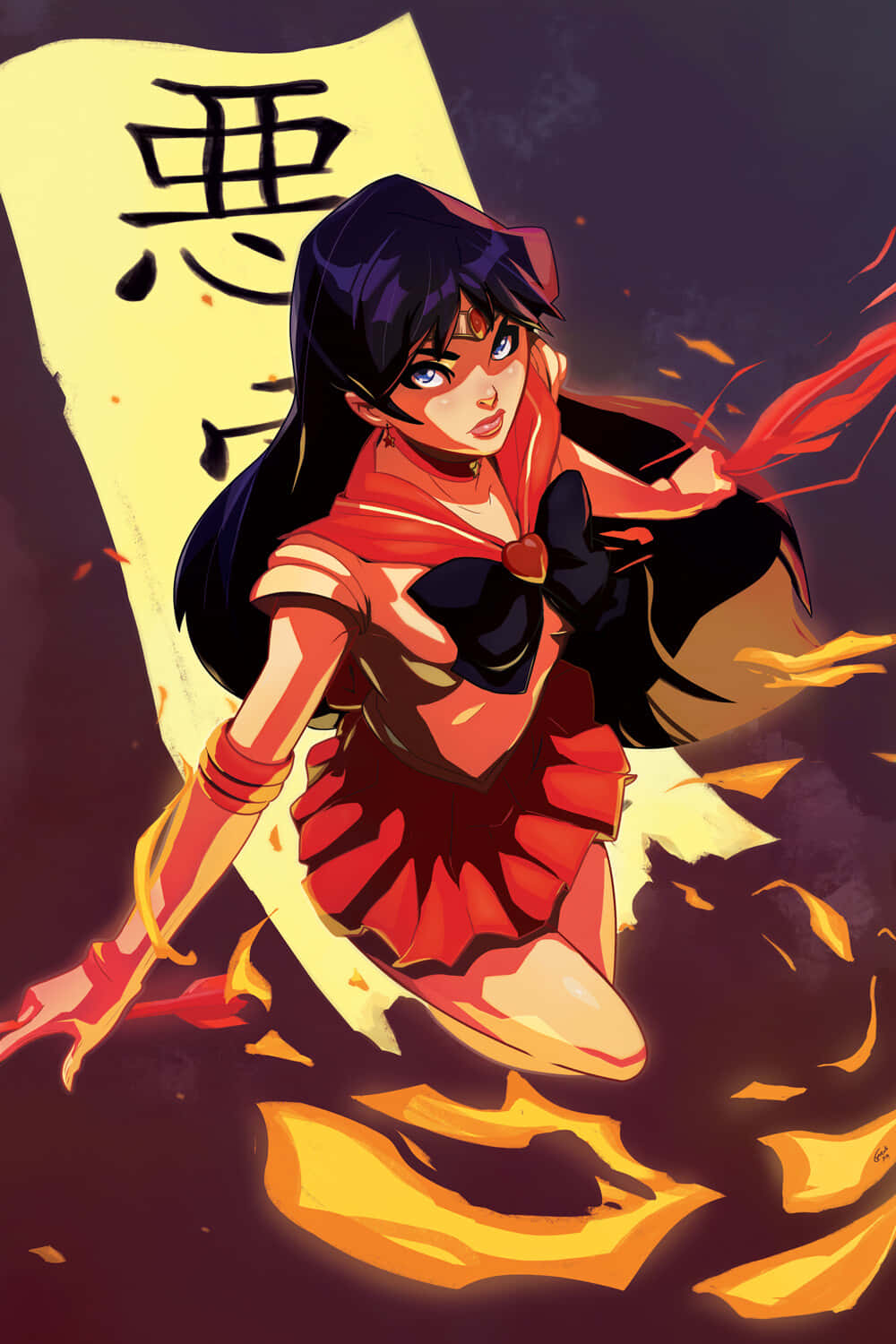 Sailor Mars, Prepared To Fight Evil Forces. Wallpaper