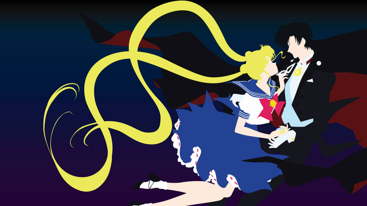 Sailor Moon And Tuxedo Mask Art Wallpaper