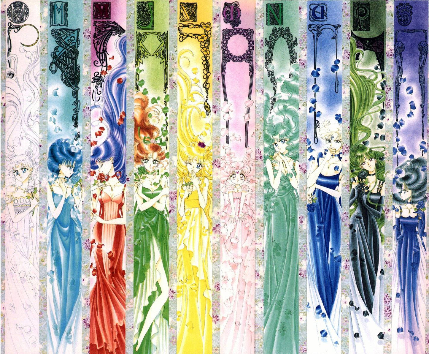 Sailor Moon Character Ribbons Wallpaper