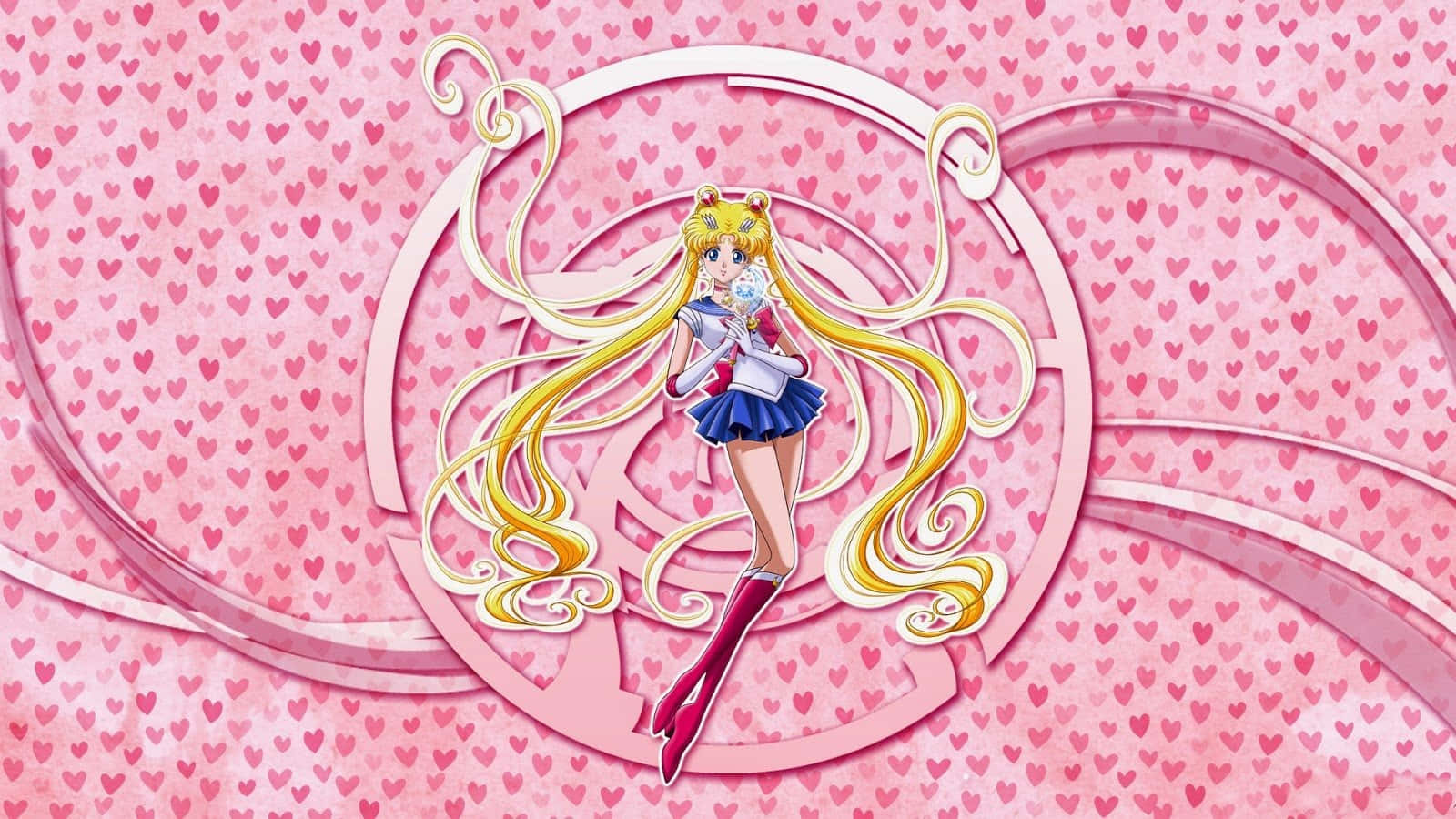 Sailor Moon Crystal Pink Hearts Wallpaper