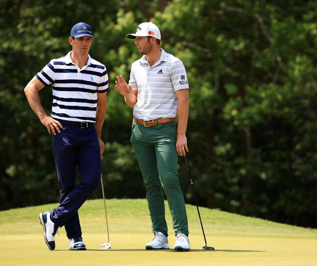 Sam Burns Talking With Billy Horschel Wallpaper