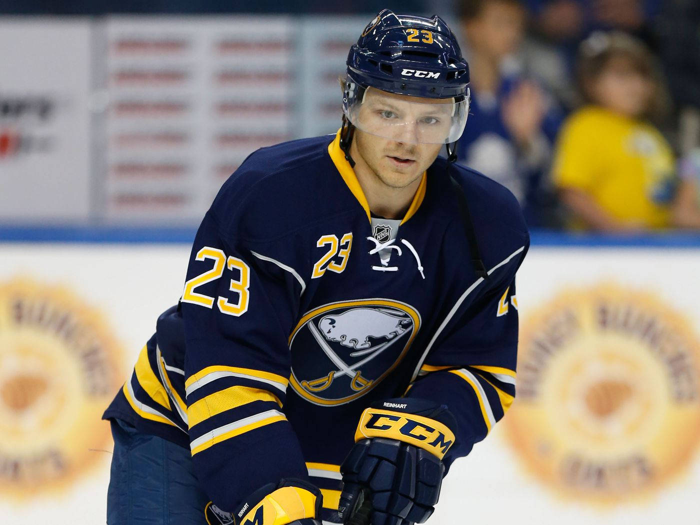 Sam Reinhart In Intense Nhl Game Against Winnipeg Jets Wallpaper