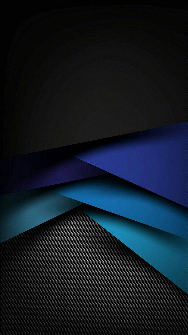 Samsung Galaxy J7 3d Black And Blue Vector Patterns Wallpaper