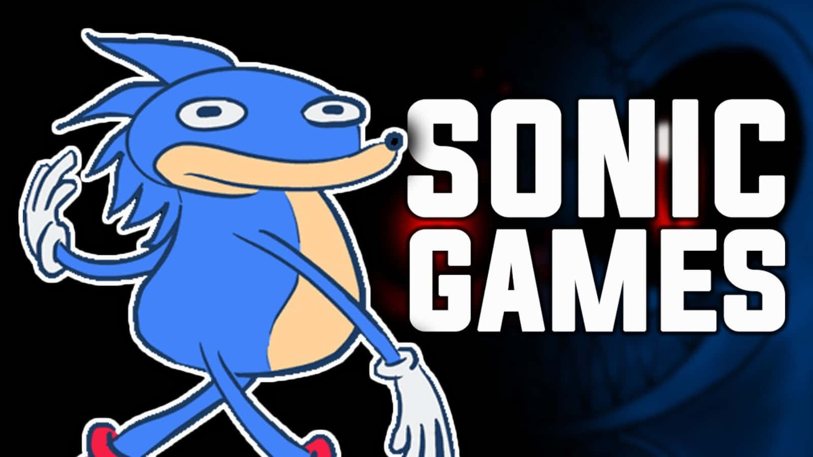 Sanic, The Warped Version Of Sonic In Action Wallpaper