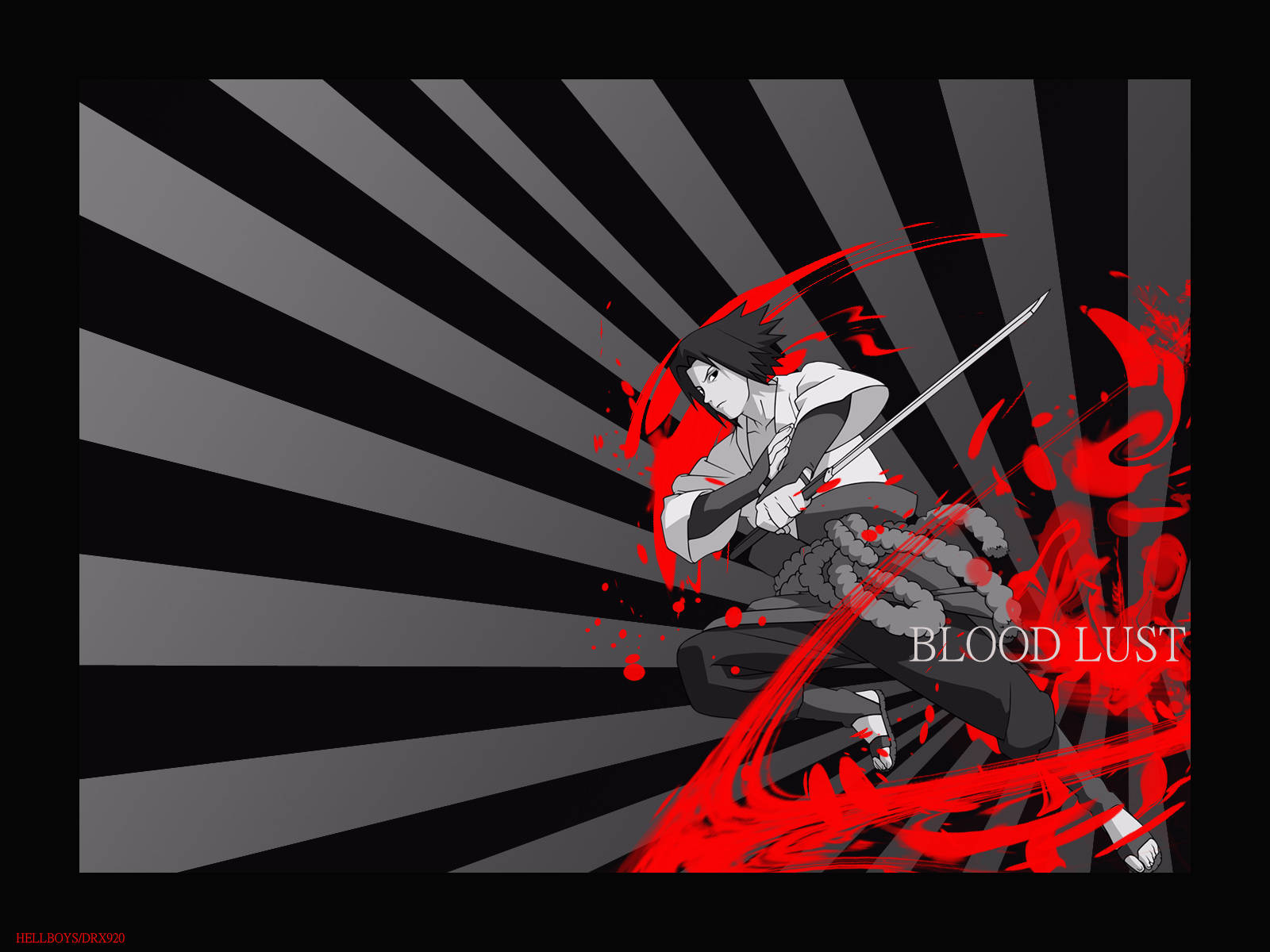 Sasuke 4k Blood Splash Wallpaper