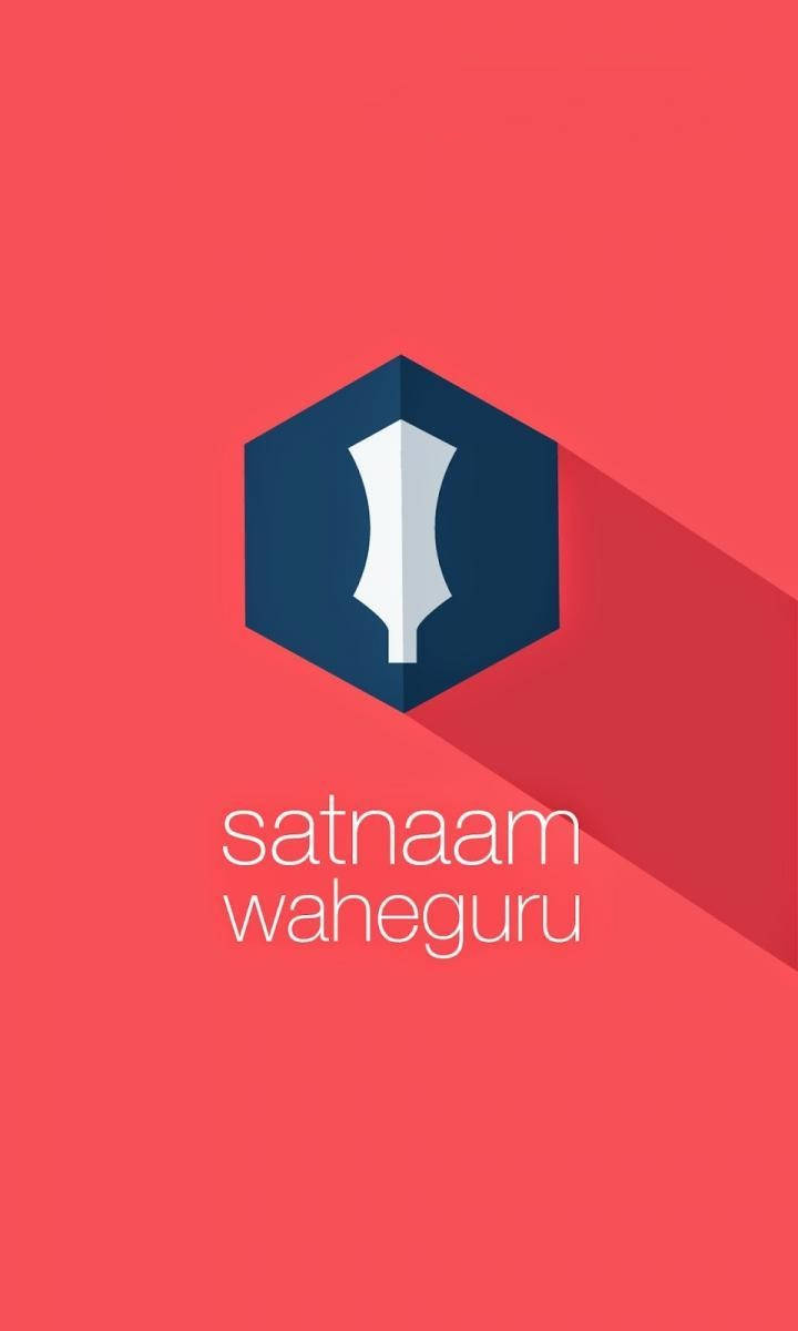 Satnaam Waheguru Bright Red Orange Wallpaper