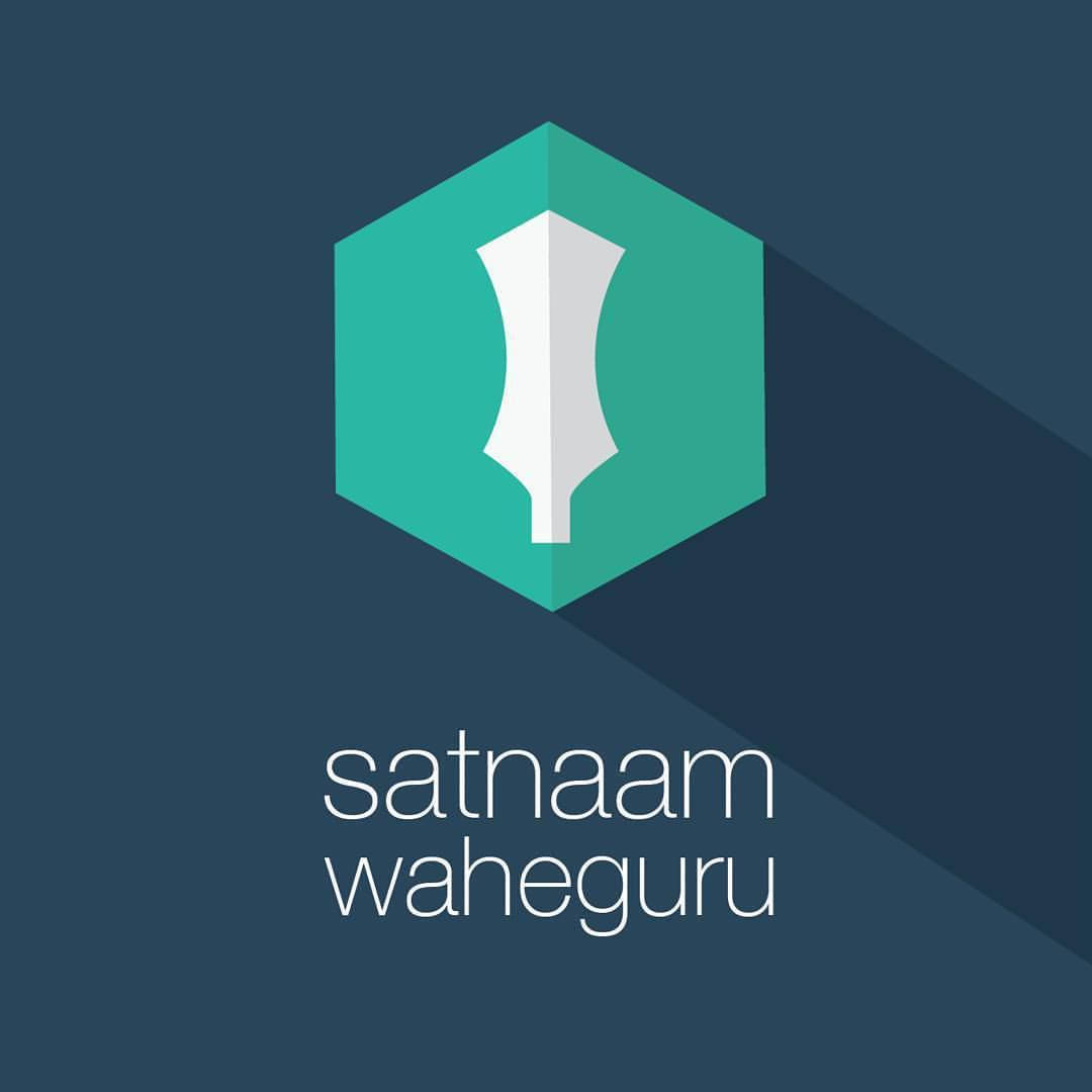 Satnaam Waheguru Green Graphic Wallpaper