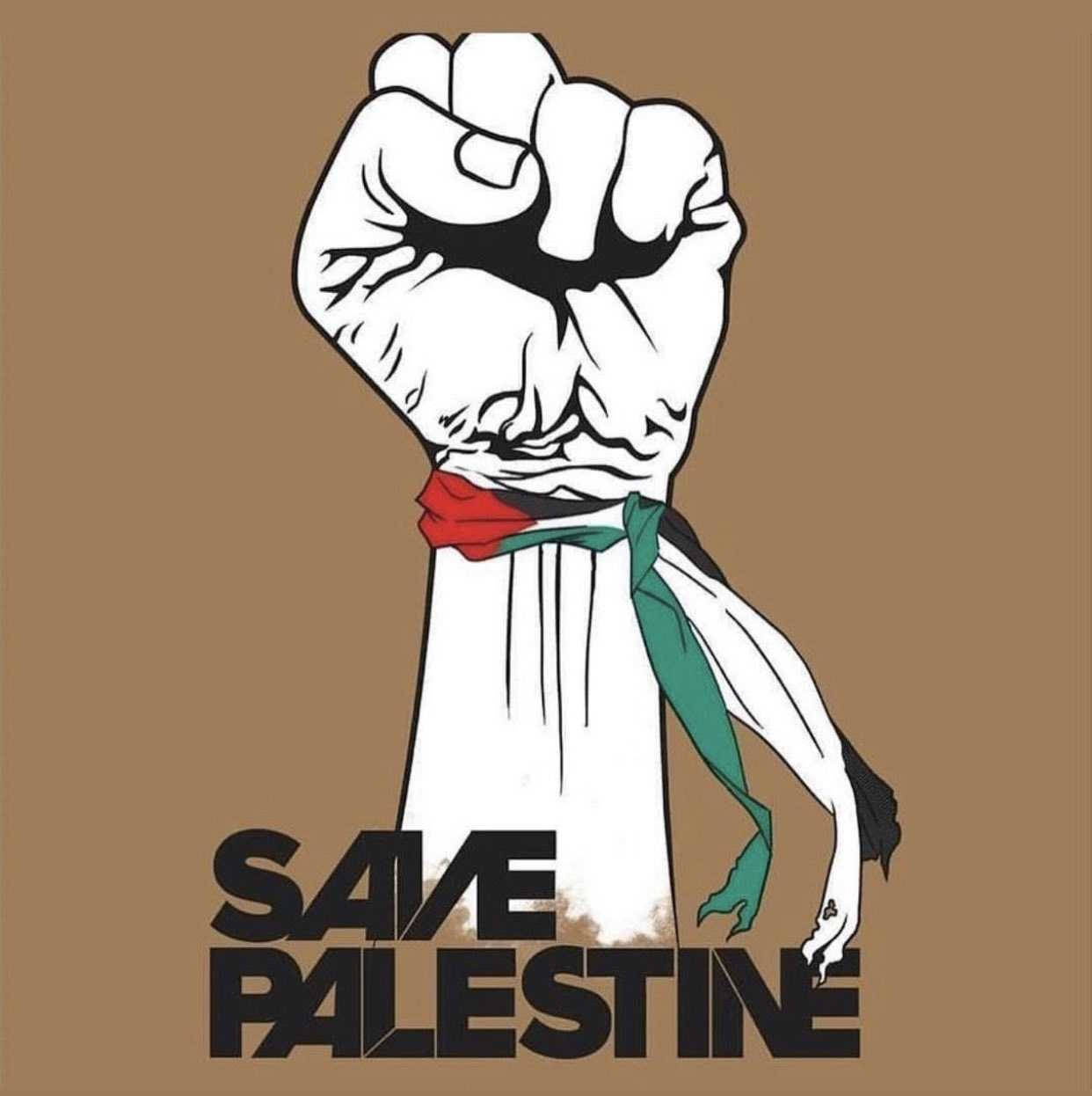 Save Palestine Fist Digital Art Wallpaper