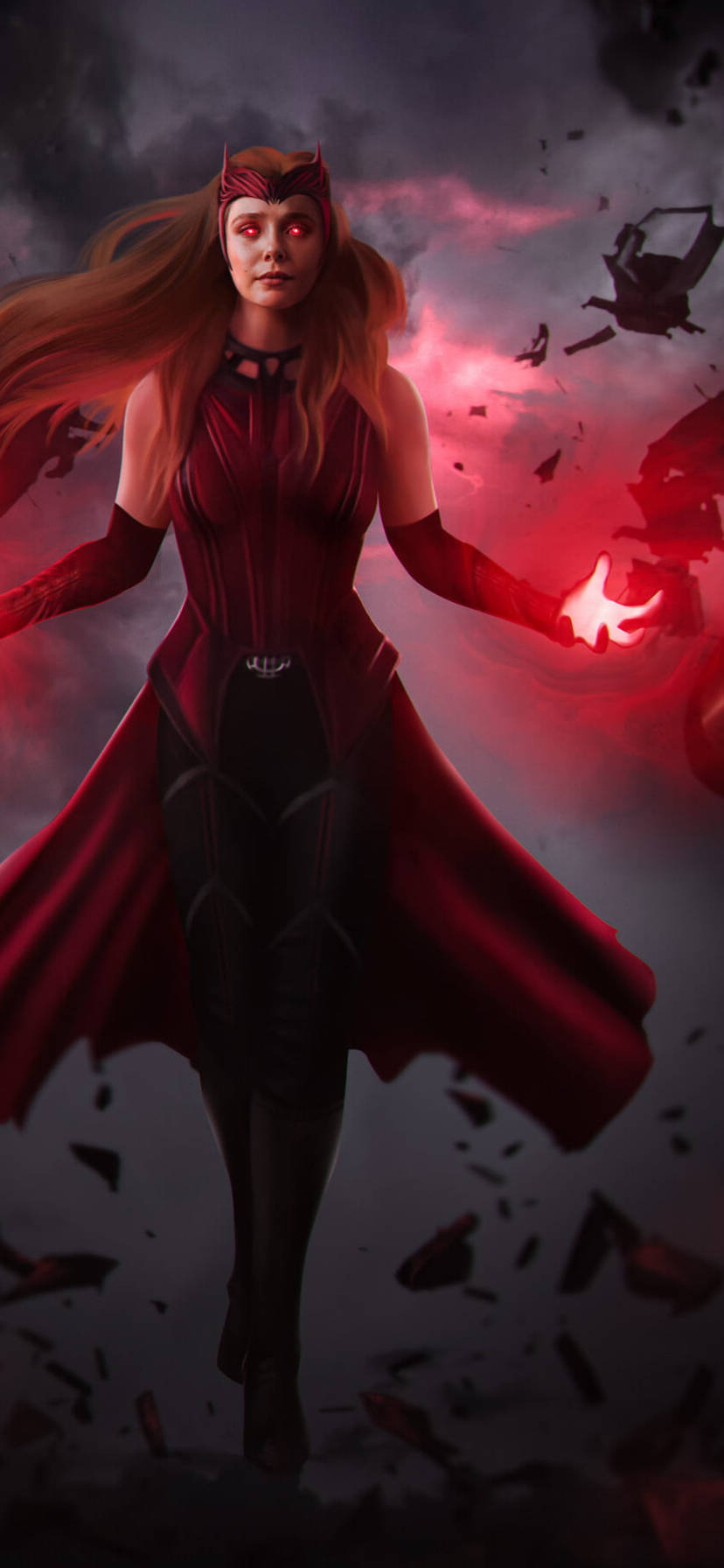 Scarlet Witch Powers Marvel Iphone Xr Wallpaper