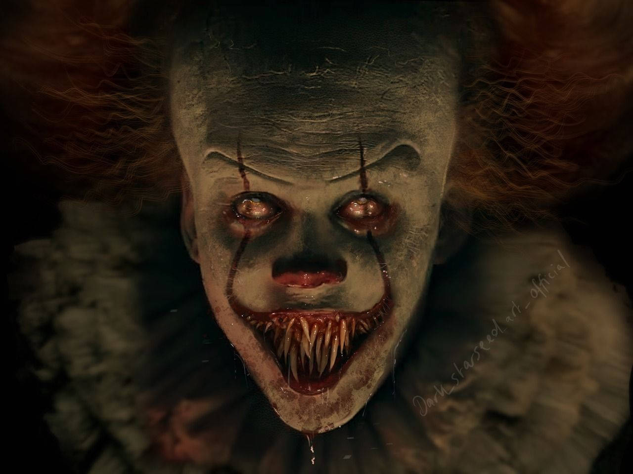 Scary Close-up Face Of Pennywise Wallpaper