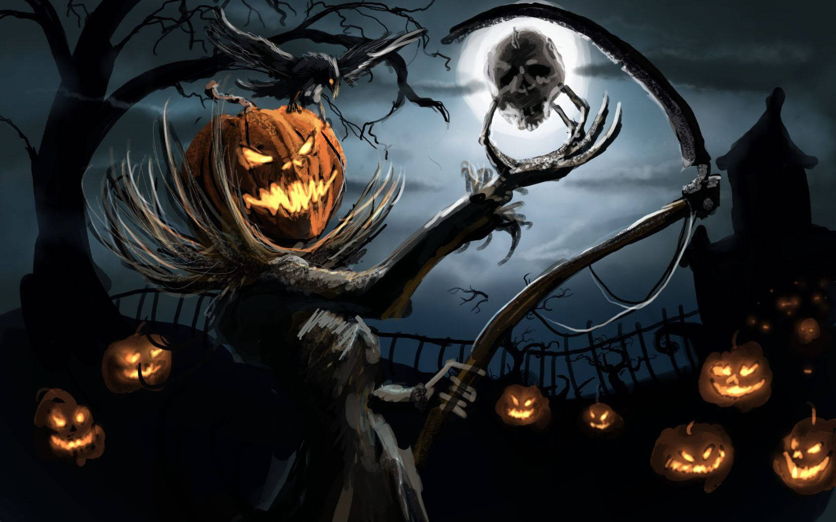 Scary Halloween Jack-o'-lantern Wallpaper